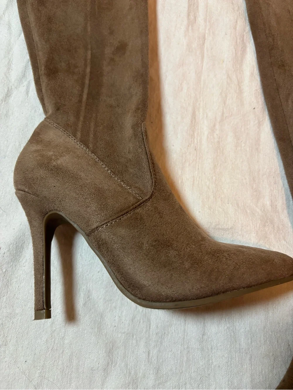 Over-the-Knee Brown Suede High Heel Boots